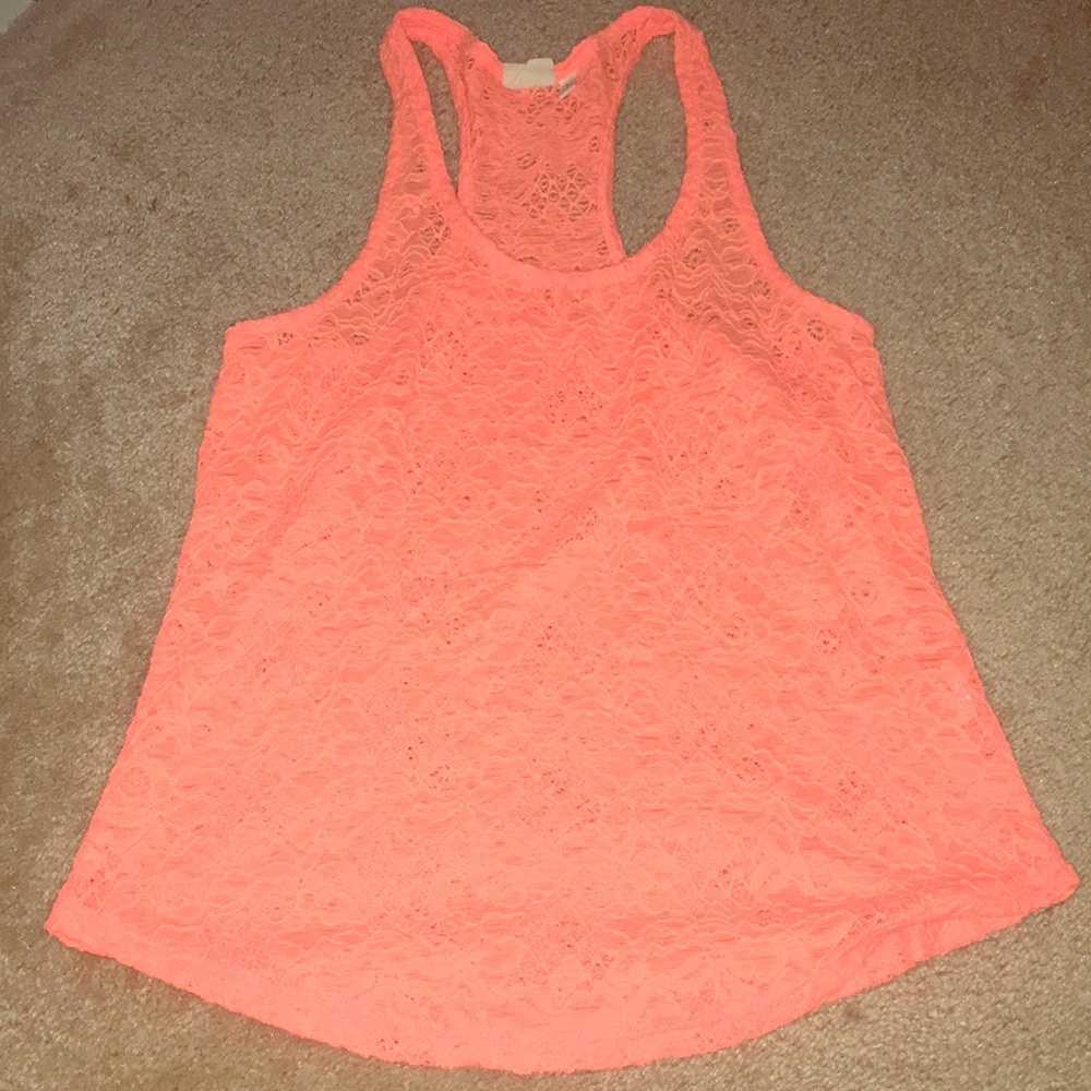 Mudd Neon Orange Racerback Tank Top